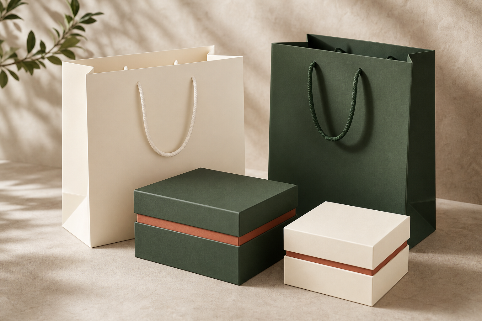 Retail gift box and paper bag packaging application